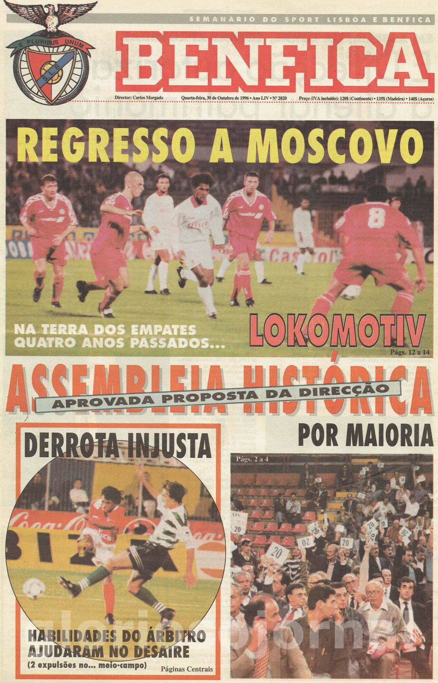 jornal o benfica 2820 1996-10-30